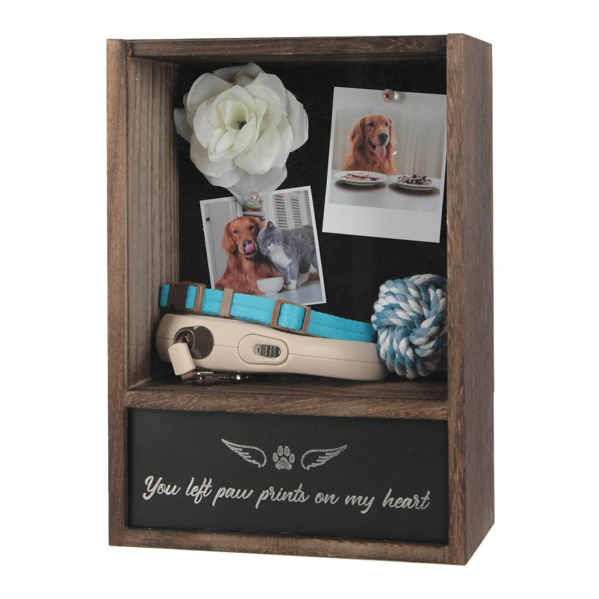 J JACKCUBE DESIGN Pet Memorial Shadow Box, Memorial Gift Frame Pet Urn for Ashes Display Case for Dogs & Cats Remembrance Memory Keepsake -MK1077A J JACKCUBE DESIGN
