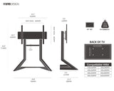 FITUEYES DESIGN Universal Tabletop TV Stand for 55-86 inch TV LCD LED, Modern TV Stand Height Adjustable with Wooden Base, Eiffel Series TV Mount Stand FITUEYES