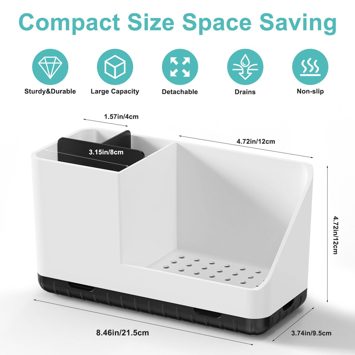 PARKMANI Bathroom Counter Organizer, Bathroom Organizers and Storage, Detachable Toothbrush Holders for Bathroom Vanity Sink Organizer (White) PARKMANI