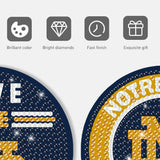 8 Pcs Diamond Painting Coasters, DIY Football Diamond Art Coasters Diamond Painting Kits for Beginners, Diamond Art Gift Craft Supplies Notre Dame Blue WoodArtSupply