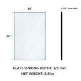 VocalStar 16 x 24 Inch Black Bathroom Mirror for Wall, Square Corner Rectangle Black Metal Framed Bathroom Vanity Mirror Modern Farmhouse, 1/4-inch Shatterproof Glass | Ultra-Flush Hanging VocalStar