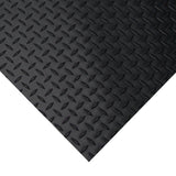 Rubber-Cal Diamond-Plate Rubber Flooring Rolls - 3 mm x 4 ft x 2 ft Rolls - Black Rubber-Cal