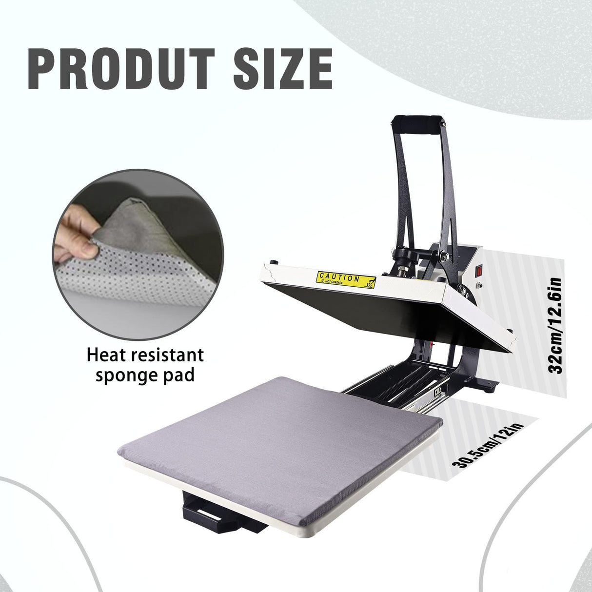 ColorSub Heat Press 15x15 inch Industrial Quality Heat Press Machine with Slide Out Drawer, Heat Press Machine for T Shirts, White ColorSub