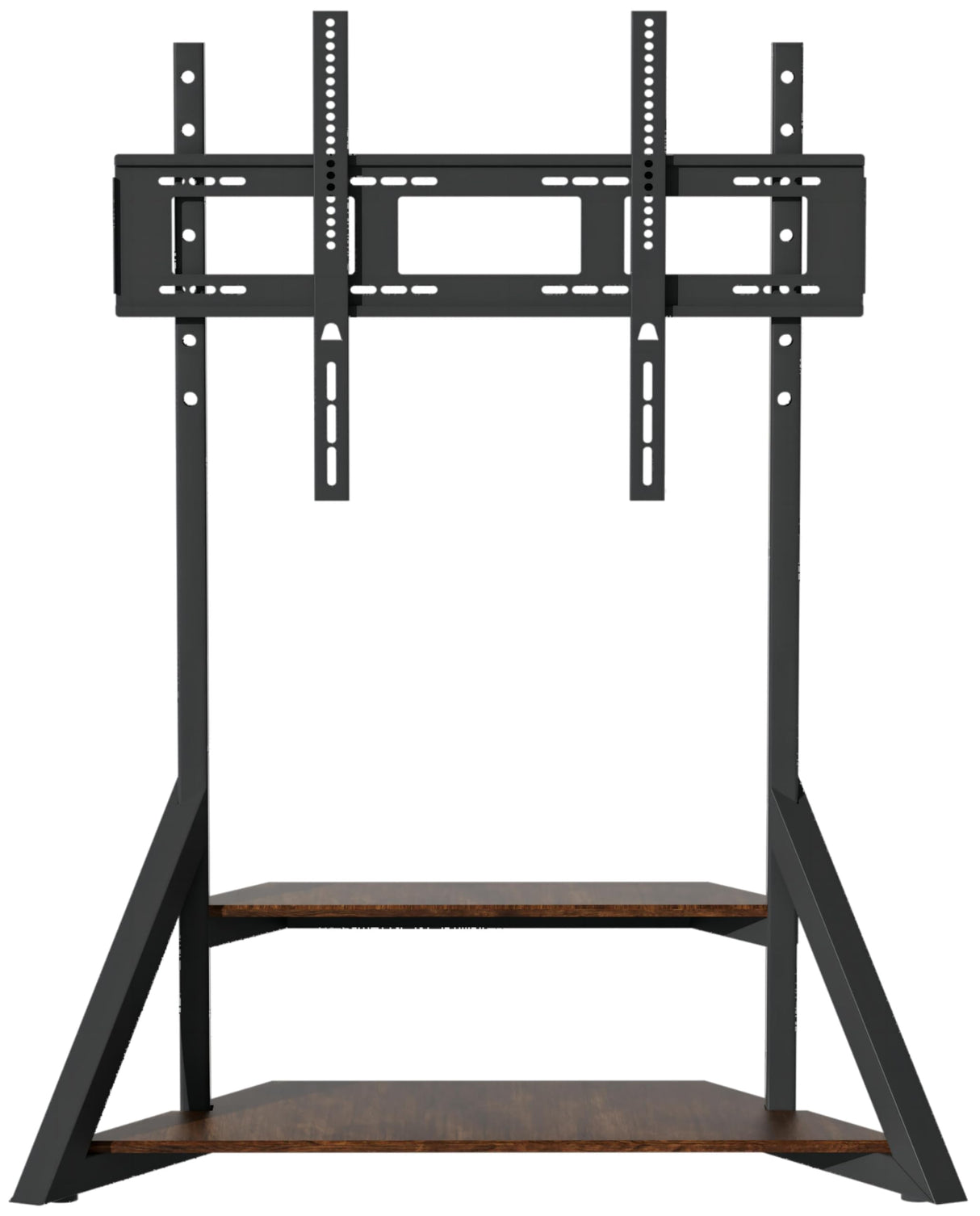 unho TV Stand with Mount, for 65 to 100 inch Large LCD/LED Flat Curved Screen Adjustable Heights Bracket Heavy Duty 2 Wooden Shelves Base VESA 800x600mm Max.Load Bearing 100kg unho