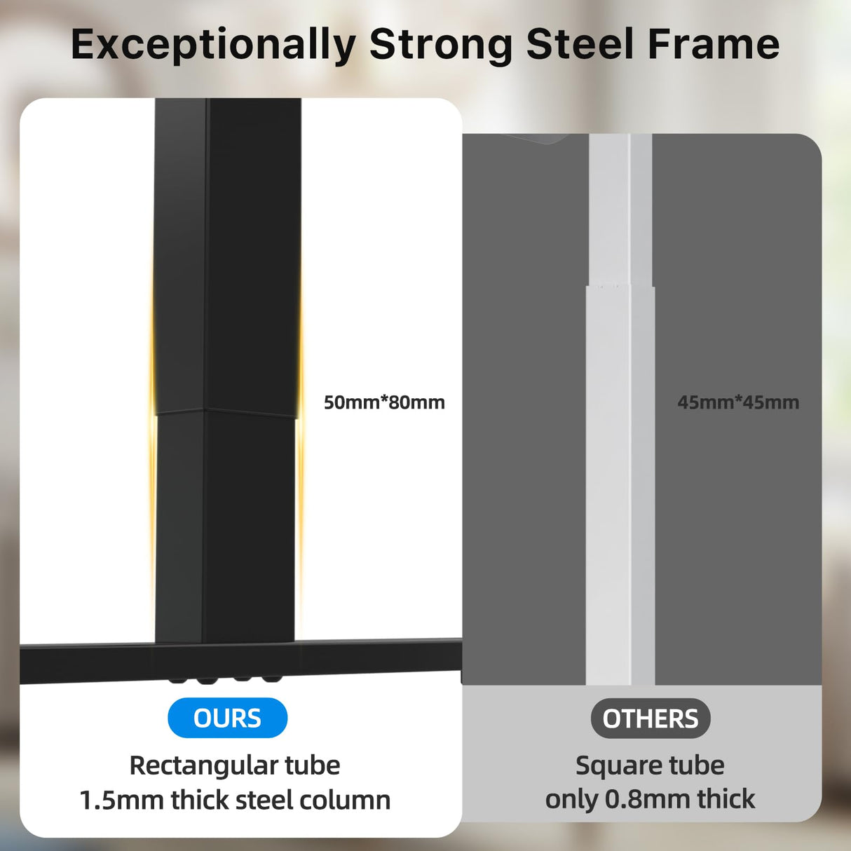 JOYSEEKER Electric Standing Desk Frame Workstation,Stand up Desk Legs Height Adjustable,Ergonomic Sit Stand Desk Base for 39 to 63 inch Table Tops,Black JYLH JOYSEEKER