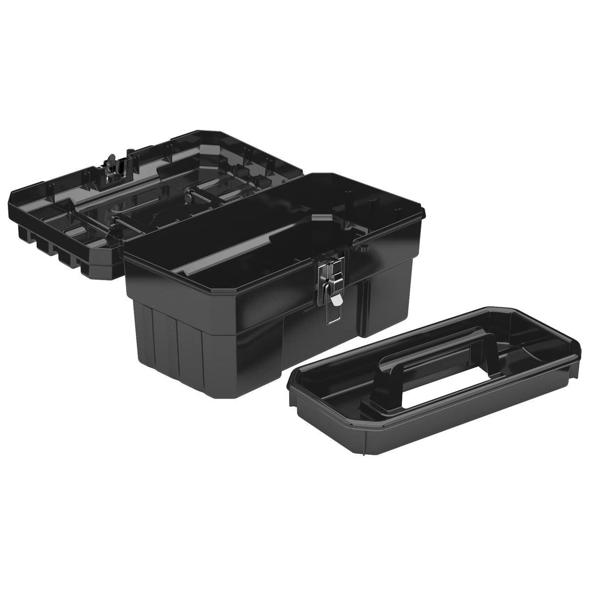 Akro-Mils 09514 ProBox 14-Inch Plastic Toolbox for Tools, Hobby or Craft Storage Toolbox with Removable Tray, 14-Inch x 8-Inch x 8-Inch, Black Akro-Mils