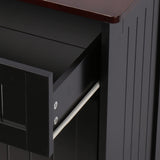 TOLEAD Tilt Out Trash Cabinet Free Standing 10 Gallon Recycling Trash Can Cabinet for Farmhouse Kitchen,Living Room, Dining Room, Black TOLEAD