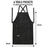 LeaSeek Leather Welding Apron,Heat & Flame-Resistant Heavy Duty Work Apron with 6 Pockets,Woodworking Shop Apron LeaSeek