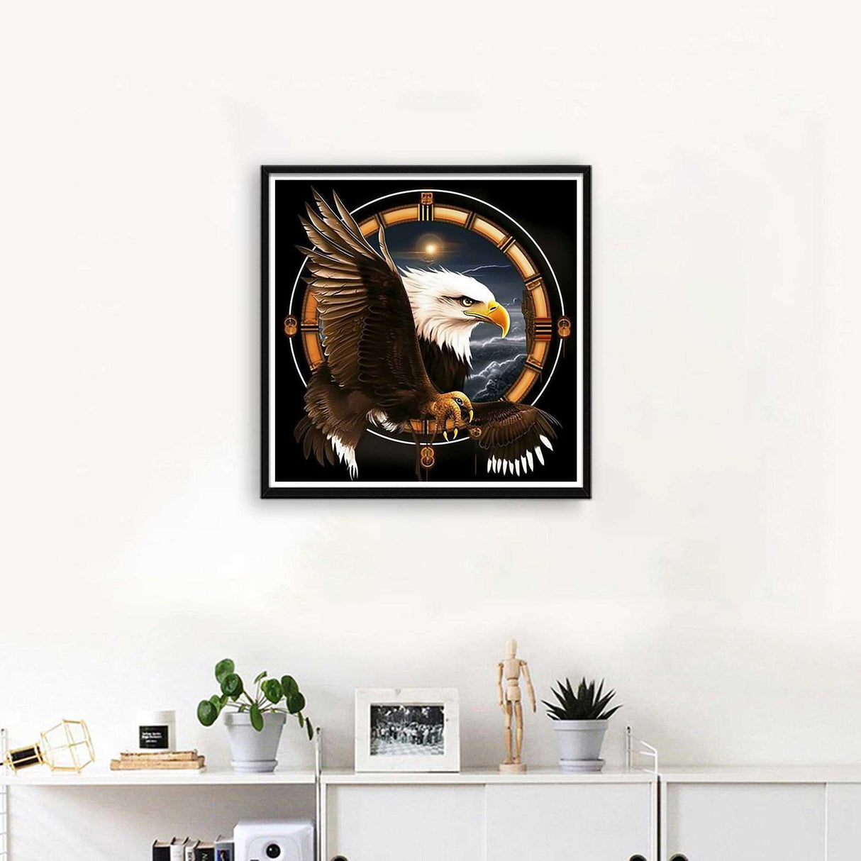 VAIIEYO 5D Diamond Art Kits for Adults Eagle, Diamond Painting Dreamcatcher, Paint by Numbers Animal Bird Full Drill Round Rhinestone Craft Canvas for Home Wall Decor Gift 35x35 cm VAIIEYO