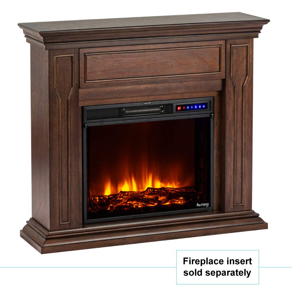 e-Flame USA Breckenridge Electric Fireplace Stove Mantel Surround - 41-inch - Walnut Espresso Finish