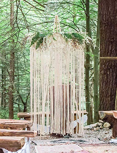 Mkono Macrame Curtain Boho Doorway Window Decoration Light Through Curtains Decor Handwoven Wall Hanging Art for Home Door Bedroom Wedding Backdrop Arch, Closet Room Divider, 29" W x 80" L Mkono