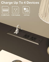 Gadroad LED Nightstand with Charging Station, Bedside Table with 3 Drawers and LED Lights, End Table Sofa Couch Side Table with Pull-Out Shelf, Black Gadroad