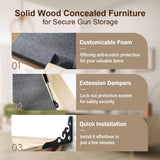 DOLEMODUO Hidden Shelf for Gun, Wall Mounted Hidden Gun Storage Shelf with Lock, Solid Wood Hidden Compartment Furniture DOLEMODUO