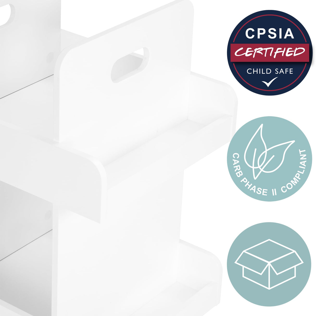 Spirich Kids Rotating Bookshelf Tower, Spinning Bookcase Lazy Susan with Book Display, 3 Tier Revolving 360 Book Shelf Storage, Vertical Rotate Turning Corner Organizer, White Spirich