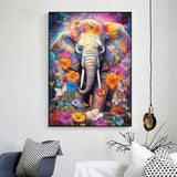 KEUASDV Diamond Painting Kits for Adults, Flower Elephant 5D DIY Diamond Art Kits Full Drill Diamond Dots for Gift Wall Decor and Relaxation Gem Arts 12x16 inch KEUASDV