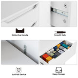 HOSTACK Modern 3 Drawer Dresser, Wood Chest of Drawers with Storage, Tall Nightstand with Cut-Out Handles, Side End Table, Accent Storage Cabinet for Living Room, Entryway, White HOSTACK