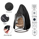 Oslimea Patio Hanging Egg Chair Cover Waterproof Swing Egg Chair Cover with Zipper Windproof Egg Chair Cover with Bottom Buckle, Outdoor Wicker Single Seat Egg Chair Covers, Black Oslimea