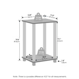 Furinno Simplistic Compact Bedside Table, Nightstand, Espresso/Black, Set of 2 Furinno