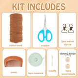 INFUNLY DIY Macrame Bag Kit for Adults Beginners Macrame Handmade Woven Bags with Tassels Bohemian Knotting Handbag Macrame Kit Crochet Bag Kit with Video Instruction for Women Holiday Beach Decor INFUNLY