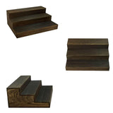 GDAOHELRS ﻿Liquor Bottle Stand 2 Pack, Holds 24 Bottles,3 Tier Liquor Bar Bottle Display Shelf, Real Wood,Tabletop Wine Rack, Bar Shelf Stand for Liquor,Bar Display,Home Storage (Deep Brown) GDAOHELRS