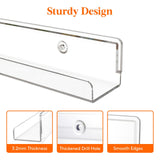 Lifewit Floating Shelves for Vinyl Record, 6 Pack 12" Clear Acrylic Wall Shelf Room Decor for Book/Photo/Picture/Makeup Display in Bedroom, Living Room, Bathroom Storage and Organization Lifewit