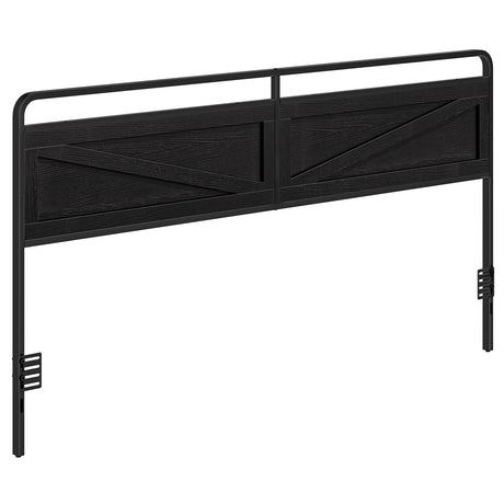 HOOBRO Wooden Panel Headboard, King Headboard, Minimalist Head Board with Metal Frame, Height Adjustable, with Bed Frame Adapter, Black HOOBRO