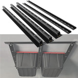 LMYYGOO Overhead Garage Storage Racks, Adjustable Ceiling Tote Storage Rails, Heavy Duty Garage Organizer Hanging Storage Rack for Most Storage Bins/Totes, 48" x 48" LMYYGOO