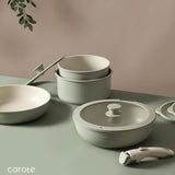 CAROTE Pots and Pans Set, Nonstick Cookware Set Detachable Handle, 11pcs Induction Kitchen Cookware Sets Non Stick with Removable Handle, RV Cookware Set, Oven Safe, Sage Green CAROTE