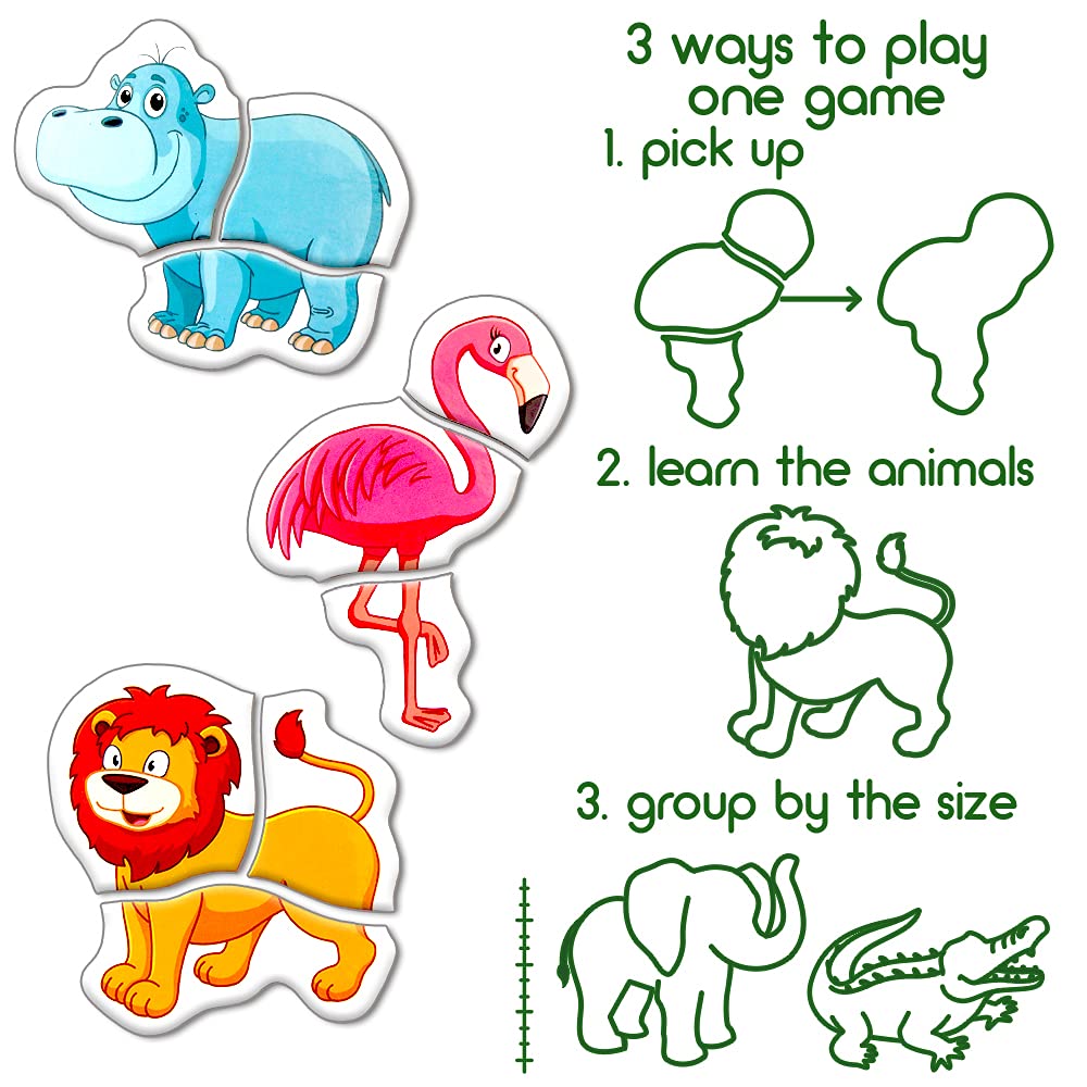 MAGDUM Zoo Magnetic Puzzles for Kids Ages 3-5 - Toddler Puzzle - Travel Toys for Kids Ages 3-5 - Magnetic Travel Games Baby Puzzle Kids Puzzle Toys - Puzzle for Preschooler Magnet Puzzles Games magdum