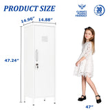 GAIOUS Metal Locker Storage Cabinet, Steel File Cabinet with Door and Shelves, Locked Storage Cabinet for Small Spaces, Locker for Employees, Storage Locker for Office Garage School Gym (1 Door,White) GAIOUS
