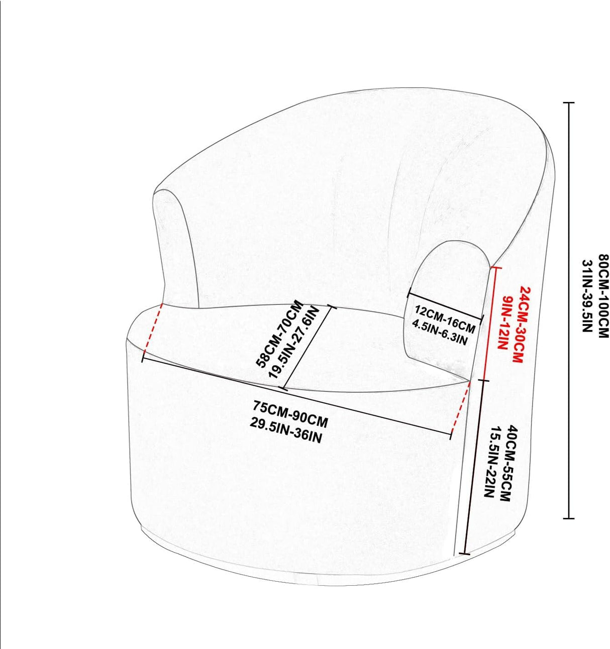 SFYZHMME Jacquard Swivel Barrel Chair Cover, Soft Polar Fleece Swivel Accent Chair Slipcover,Modern Barrel Chair Slipcover for Round Club Armchair (Navy) SFYZHMME