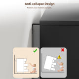 Black Tall 5 Drawer Dresser for Bedroom with Hidden Storage Design, Large Modern Closet Dressers & Chests of Drawers with Cut-Out Handles, 27.6" L*15.8" W*45.3" H for Bedroom, Living Room, Nursery Jocoevol