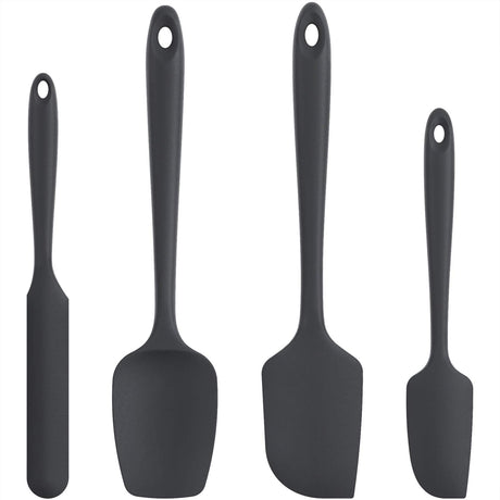 U-Taste Silicone Spatula Set with 600 Degrees Fahrenheit Heat Resistant (Black) U-Taste