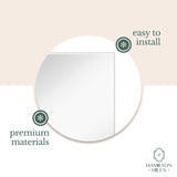 Hamilton Hills 16x26 Inch White Recessed Bathroom Medicine Cabinet with Mirror - Beveled Bathroom Cabinet Organizer with Shelves - Farmhouse Wall Mounted Hanging Medicine Mirror Unit Hamilton Hills
