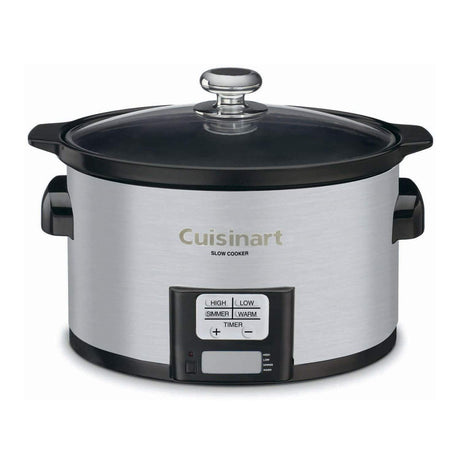 Cuisinart PSC-350 3-1/2-Quart Programmable Slow Cooker, Silver, 9-1/2 in H x 9.1 in W x 12.67 in L Cuisinart