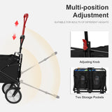 PayLessHere Collapsible Wagon Folding Foldable Garden Cart with Large Capacity, 330 LBS Capacity Portable Utility Wagon Cart Heavy Duty for Beach Camping Shopping Garden,Black PayLessHere