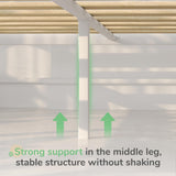 Novilla Full Size Bed Frame with Headboard, Metal Platform Bed Frame, Heavy Duty, No Box Spring Needed, Wood Slat Support, Easy Assembly, White Novilla