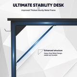 DUMOS 48 Inch Computer Office Desk Modern Simple Style Writing Study Work PC Table for Home Bedroom - Modern Black DUMOS
