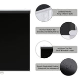 AOSKY Roller Window Shades Blackout Blinds for Windows Cordless Bedroom Shade Room Darkening Shades Door Blinds with Thermal Insulated Easy to Install for Home Office Bathroom W32xL72 Black AOSKY