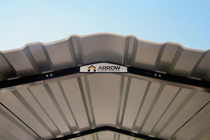 Arrow Carports Galvanized Steel Carport, Compact Car Metal Carport Kit, 10' x 15' x 9', Charcoal