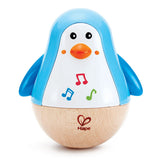 Hape Penguin Musical Wobbler | Colorful Wobbling Melody Penguin, Roly Poly Toy for Kids 6 Months+, Multicolor, 5'' x 2'' (E0331) , Blue Hape