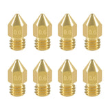 Aokin 8 Pcs 0.6mm MK8 Extruder Nozzles 3D Printer Nozzles for Creality Ender 3/3 Pro/3 V2, Ender 5/5 Pro, CR-10/10S, Makerbot, Anet A8 3D Printer Aokin