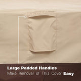 Vailge Veranda Rectangular/Oval Patio Table Cover, Heavy Duty and Waterproof Outdoor Lawn Patio Furniture Covers, Large Beige & Brown Vailge