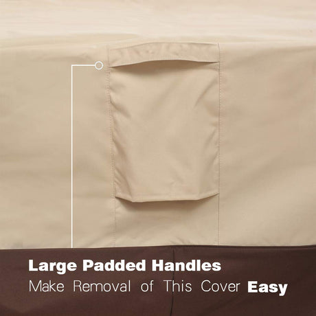 Vailge Veranda Rectangular/Oval Patio Table Cover, Heavy Duty and Waterproof Outdoor Lawn Patio Furniture Covers, Large Beige & Brown Vailge