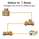 HOOOWOOO 10 Piece Patio Sectional Furniture Set with Fire Pit Table,Modern Wicker Outdoor Conversation Sofa Sets,Weather Resistant Modular L Shaped Outside Couch Swivel Chair Set(Black) HOOOWOOO