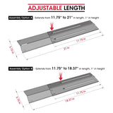 Unicook Universal Replacement Heavy Duty Adjustable Porcelain Steel Heat Plate Shield, Heat Tent, Flavorizer Bar, Burner Cover, Flame Tamer for Gas Grill, Extends from 11.75" up to 21" L, 4 Pack Unicook