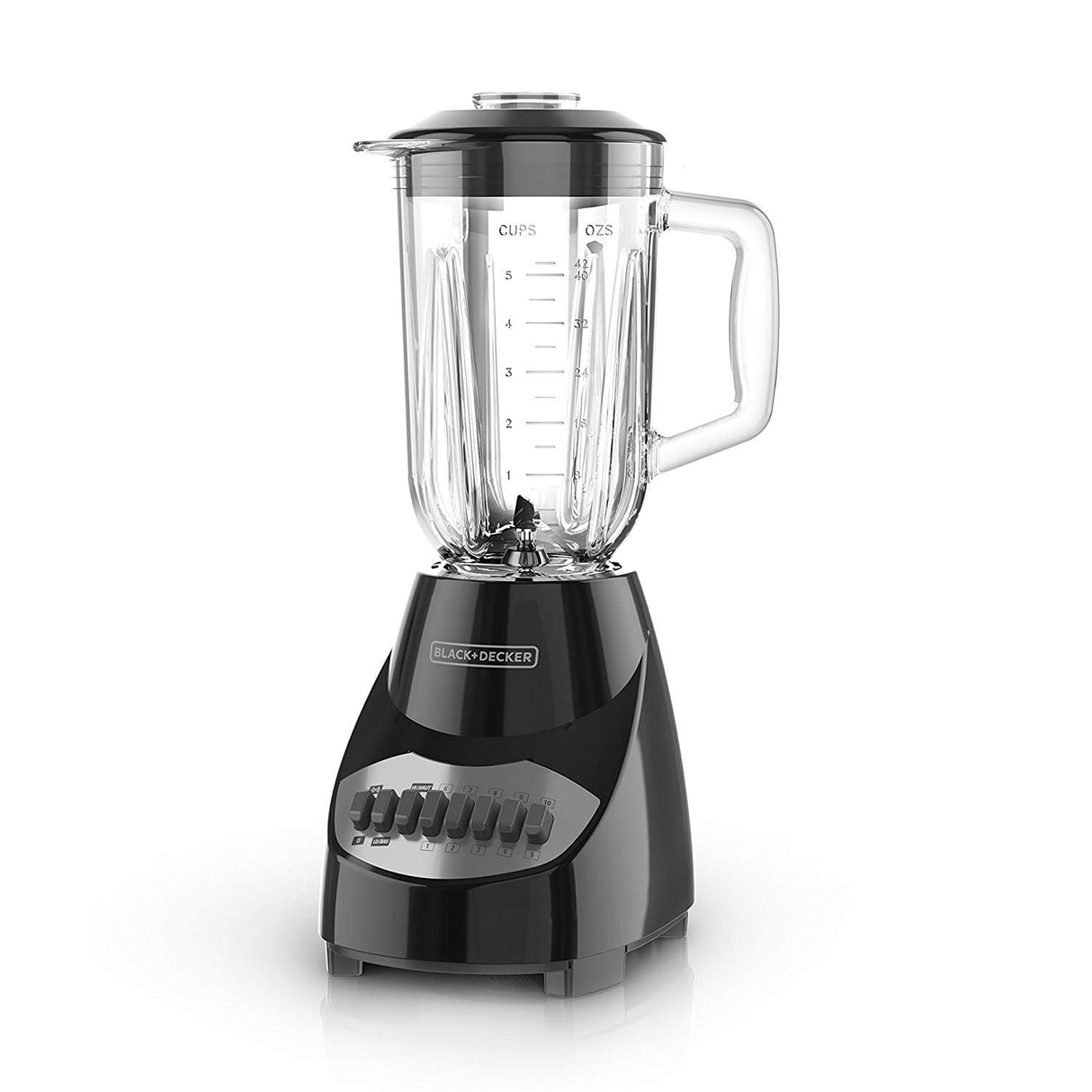BLACK+DECKER 10-Speed Countertop Blender, BL2010BG, 6-Cup Glass Jar, Dishwasher-Safe, Stainless Steel Blade, Suction Feet BLACK+DECKER