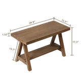 RowyPoey Solid Wood Bench, 30" Farmhouse Entryway Bench for Living Dining Room, Rustic Storage Bench Seat for Indoors and Outdoors, Natural RowyPoey