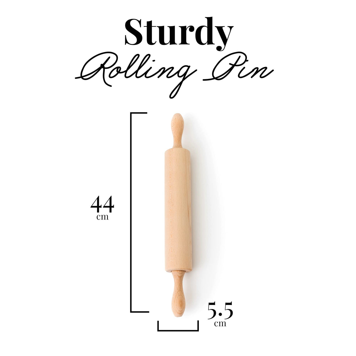 tuuli Kitchen Professional Classic Wooden Rolling Pin with revolving Centre (17,3 by 2,2 inches) tuuli