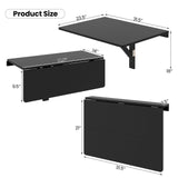 Tangkula 31.5" x 23.5" Wall Mounted Table, Folding Wall Mounted Desk Drop-Leaf Table, Space Saving Fold Down Floating Desk for Study, Bedroom, Bathroom or Balcony (Black) Tangkula